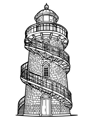 Lighthouse Stairs - Free printable coloring page