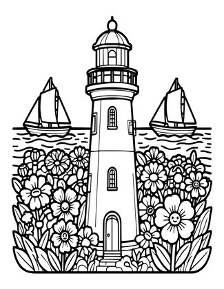 Flowers at Base - Free printable coloring page