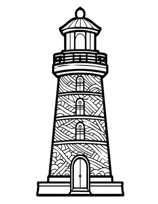 Japanese Lighthouse - Free printable coloring page