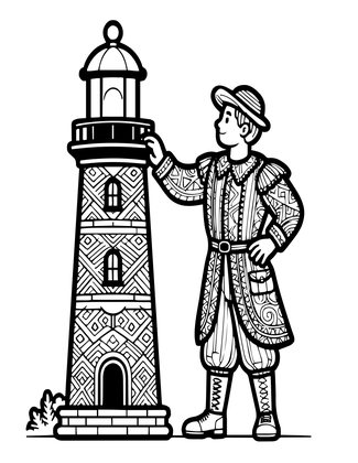 Lighthouse Keeper - Free printable coloring page