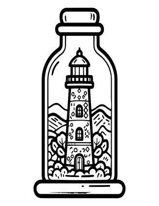 Bottle Scene - Free printable coloring page