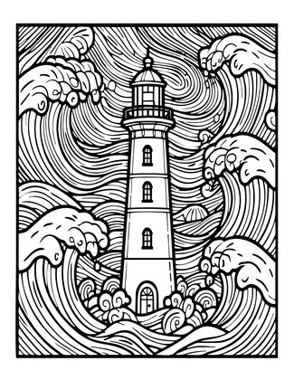 Storm at Sea - Free printable coloring page