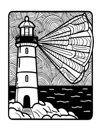 Night Beacon - Free printable coloring page