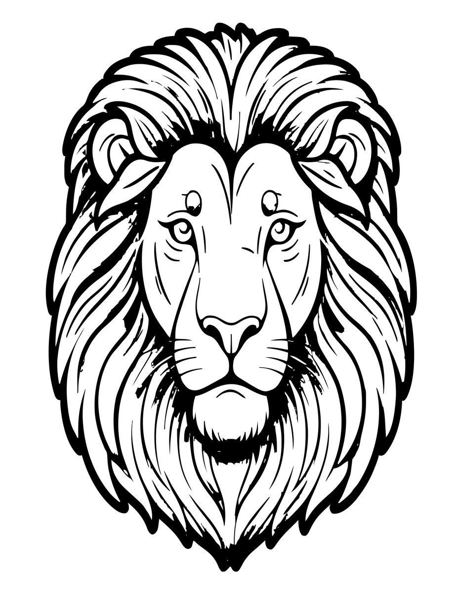 Lion Portrait - free printable coloring page