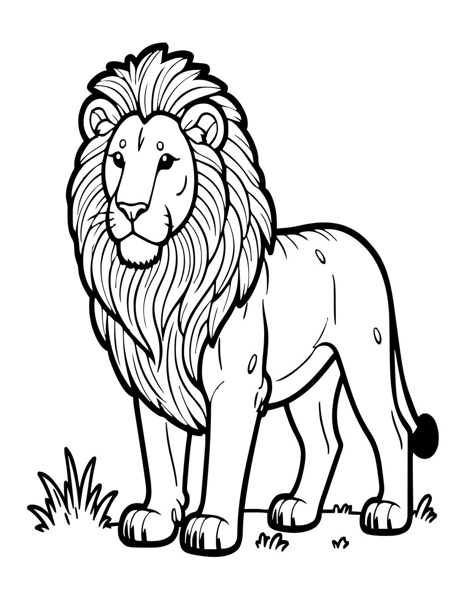 Asiatic Lion - free printable coloring page