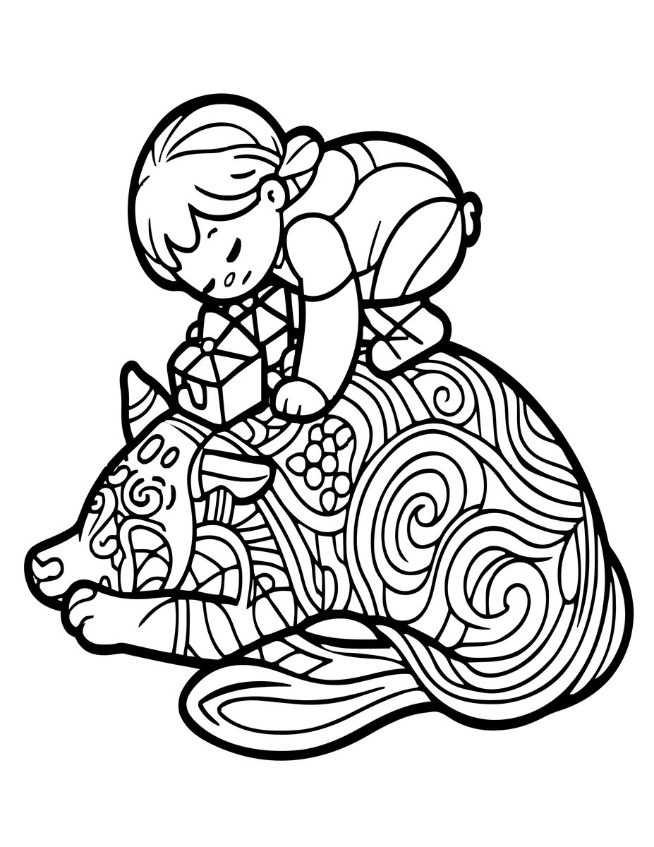 Cub Climbing Mom - free printable coloring page