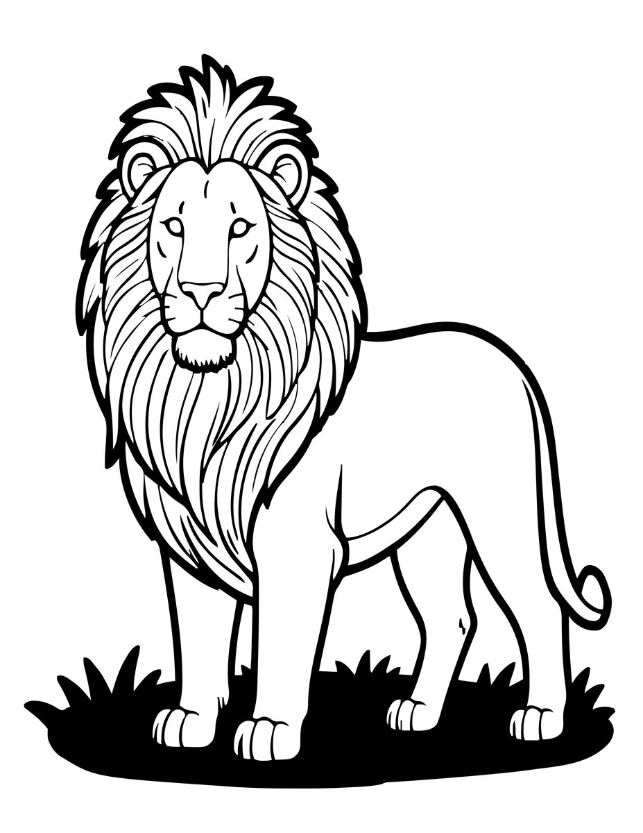 White Lion - free printable coloring page