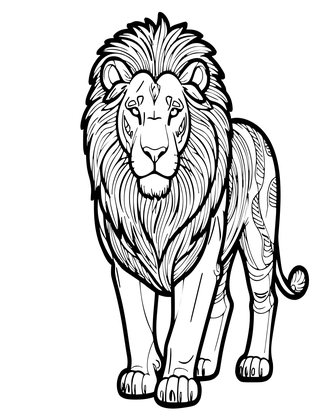 Lion Walking - Free printable coloring page