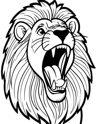 Lion Yawning - Free printable coloring page