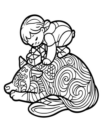 Cub Climbing Mom - Free printable coloring page