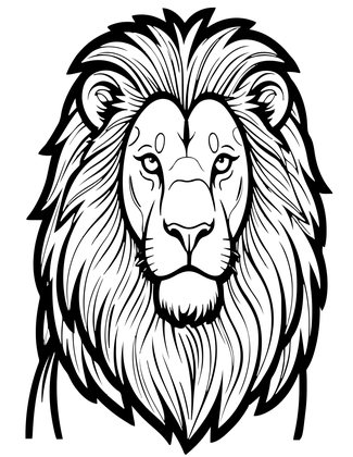 Male Mane Detail - Free printable coloring page