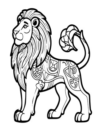 Heraldic Lion - Free printable coloring page