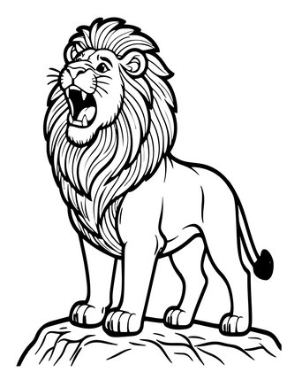 Lion Roaring - Free printable coloring page