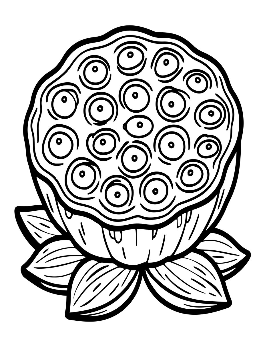 Lotus Seed Pod - free printable coloring page