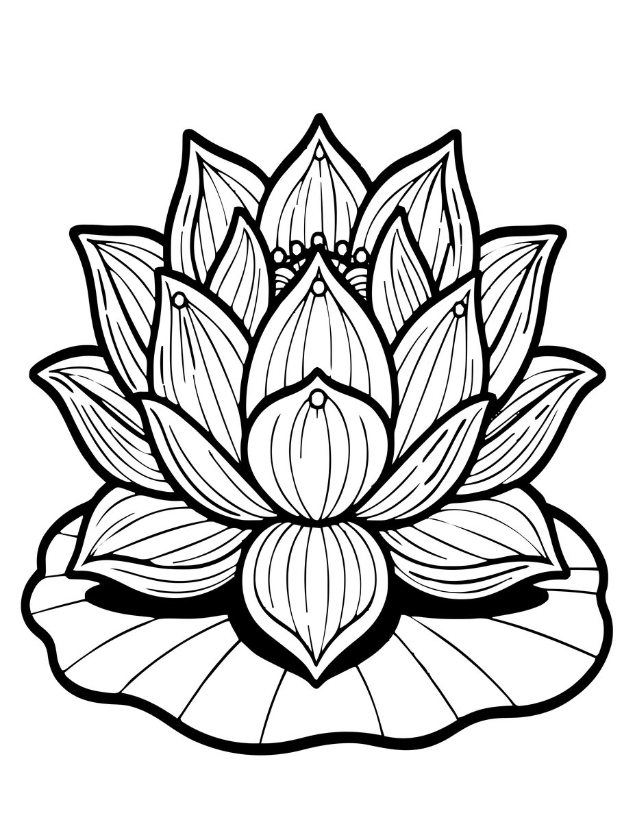 White Lotus - free printable coloring page