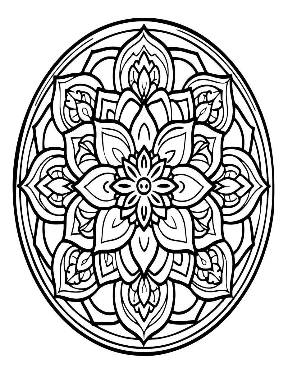 Lotus Mandala - free printable coloring page