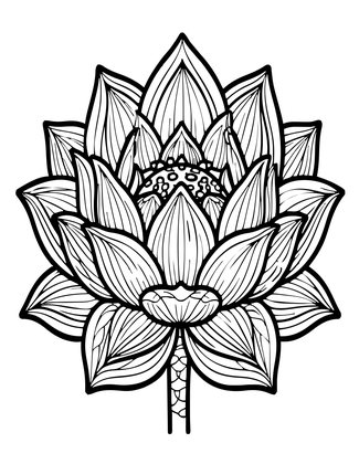 Lotus Cross-Section - Free printable coloring page