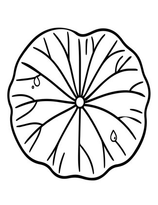 Lotus and Water Drops - Free printable coloring page