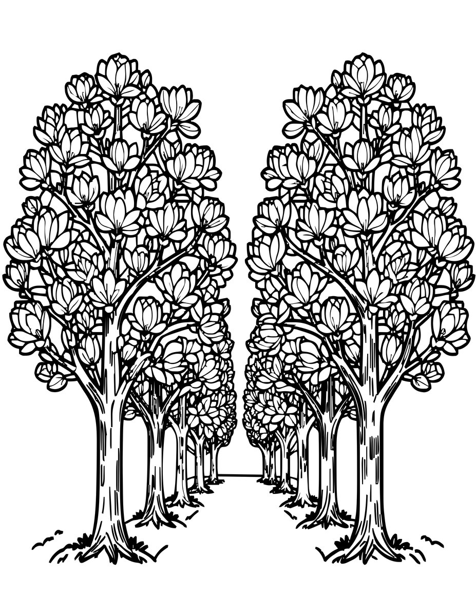 Magnolia Avenue - free printable coloring page