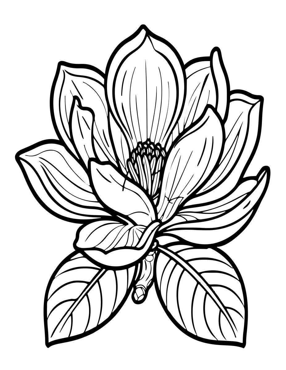 Magnolia Botanical - free printable coloring page