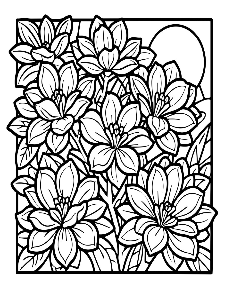 Night Magnolia - free printable coloring page