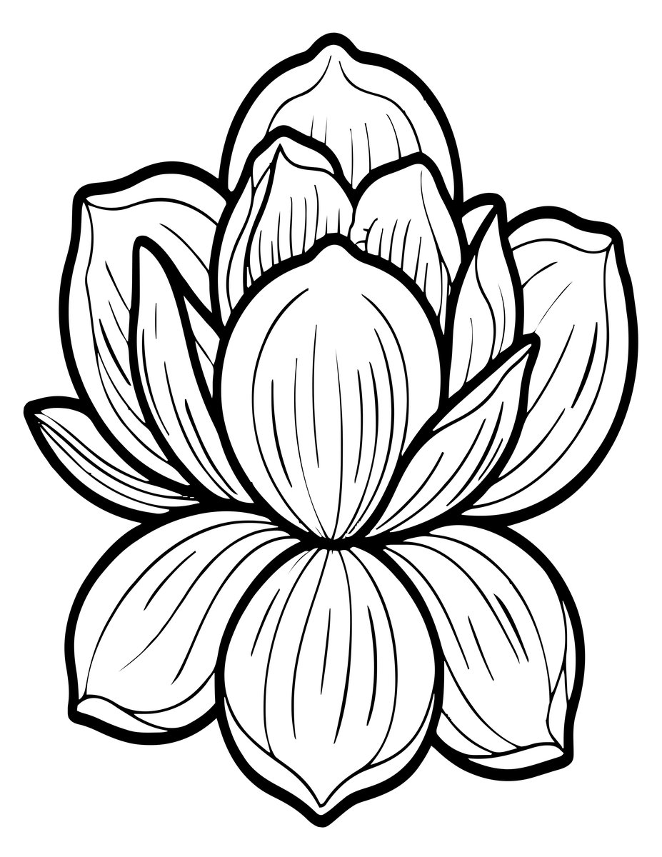 Single Bloom - free printable coloring page