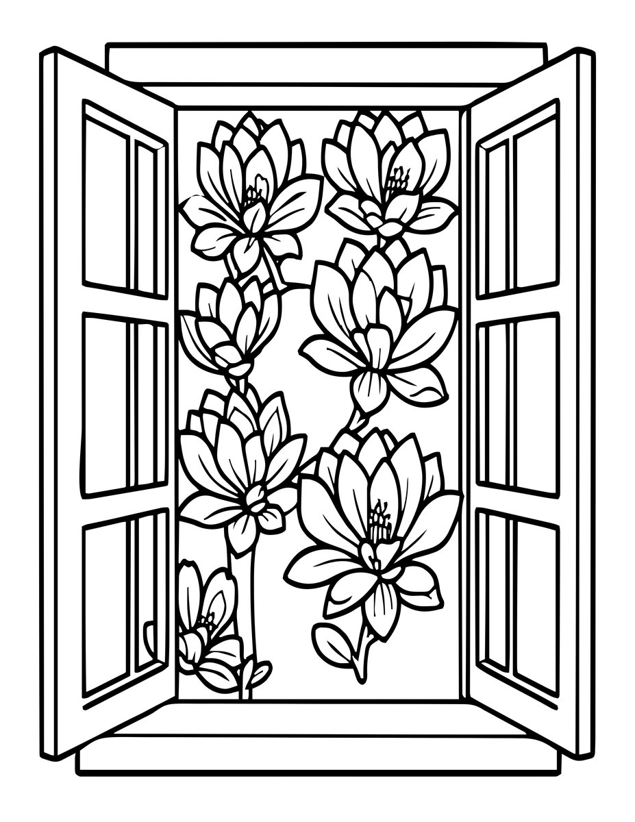 Magnolia Fragrance - free printable coloring page