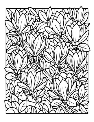 Magnolia Sketch - Free printable coloring page
