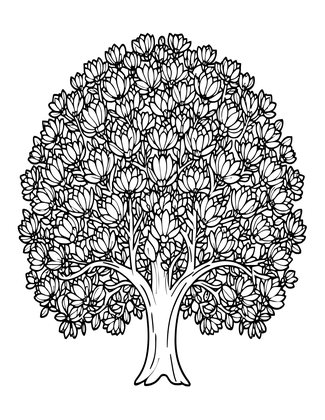 Magnolia Canopy - Free printable coloring page