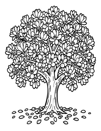Fallen Petals - Free printable coloring page