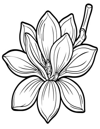 Star Magnolia - Free printable coloring page