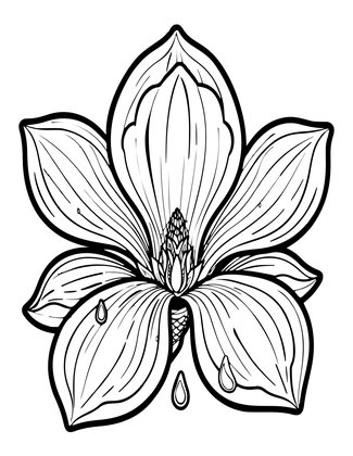 Rain on Magnolia - Free printable coloring page