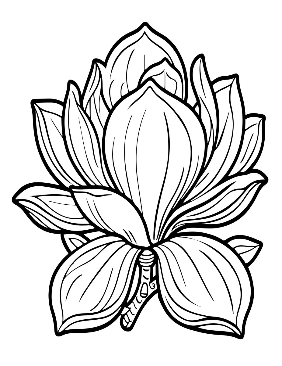 Magnolia Botanical - free printable coloring page