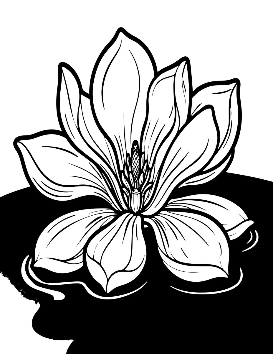 Magnolia Petal Float - free printable coloring page