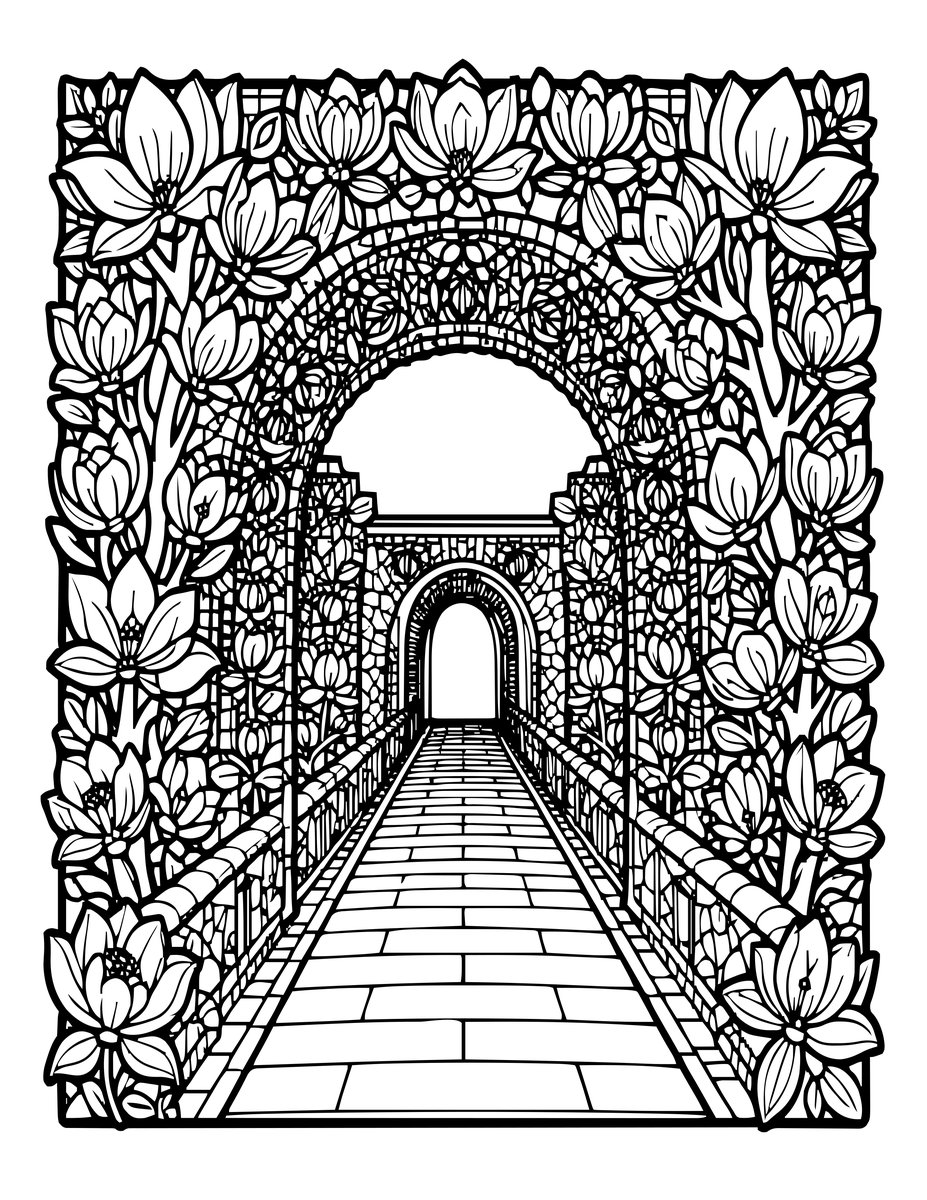 Magnolia Allée - free printable coloring page