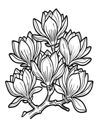Star Magnolia - Free printable coloring page