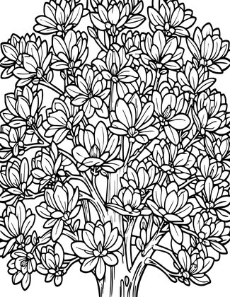 Magnolia Tree Canopy - Free printable coloring page