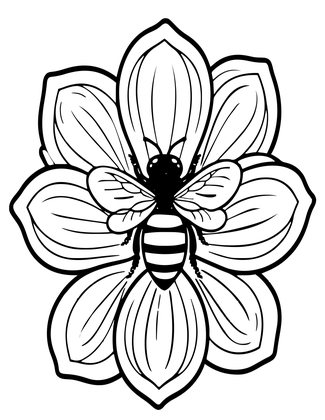 Magnolia and Bee - Free printable coloring page