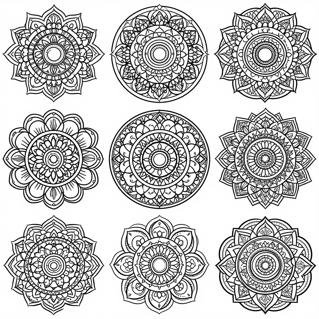 Mandalas coloring pages collection - 40 free printable pages