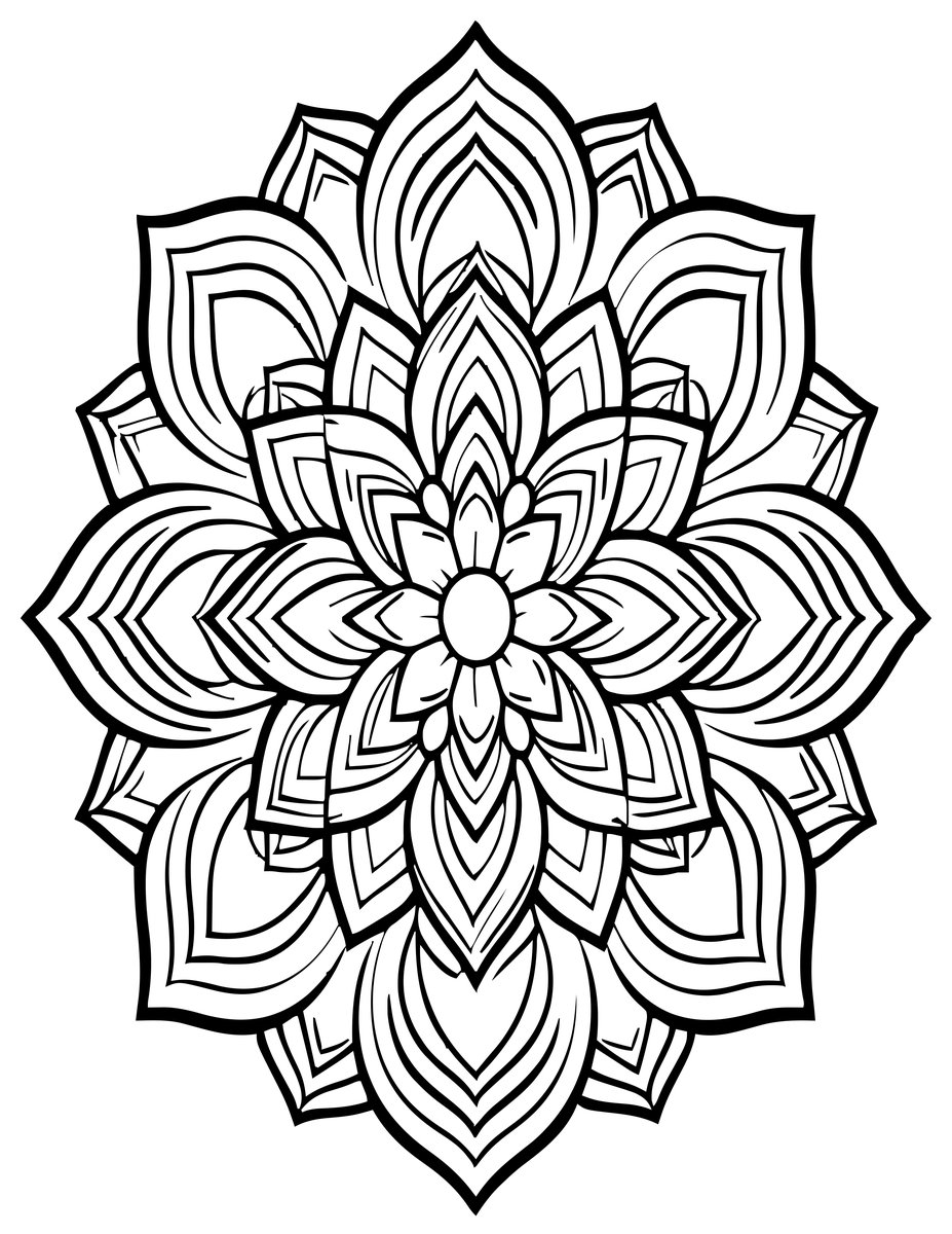 Lotus Mandala - free printable coloring page
