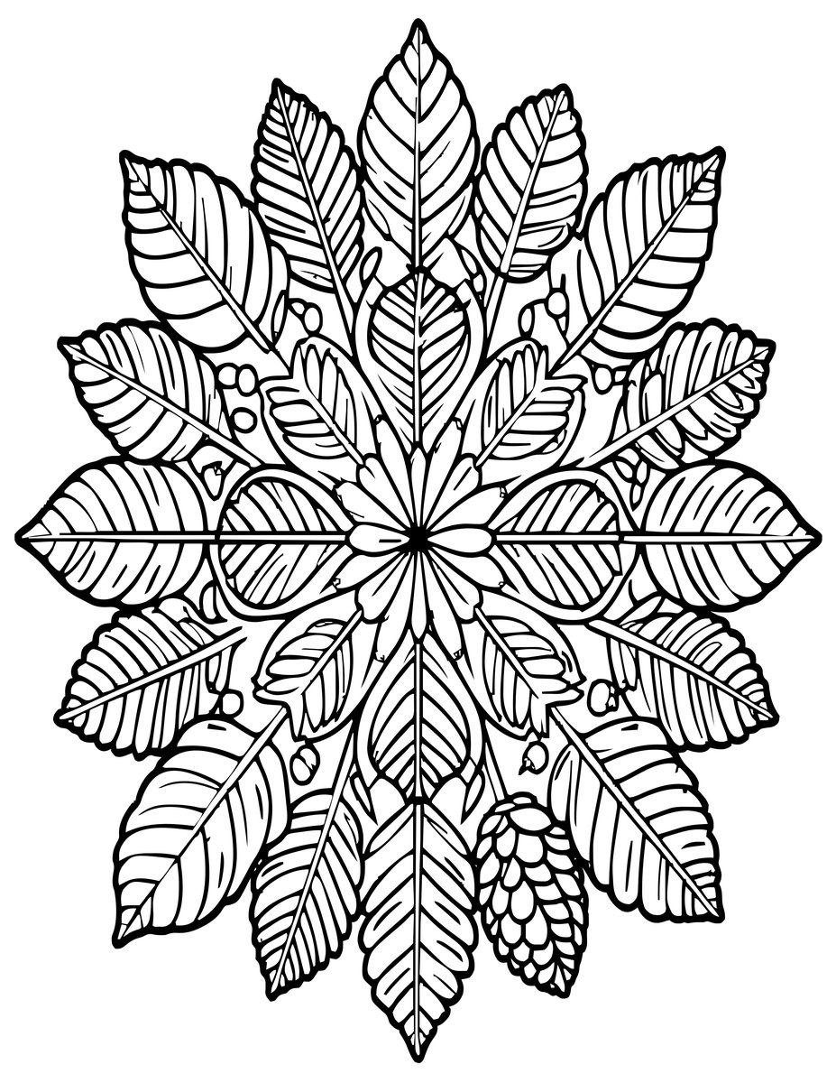 Nature Mandala - free printable coloring page