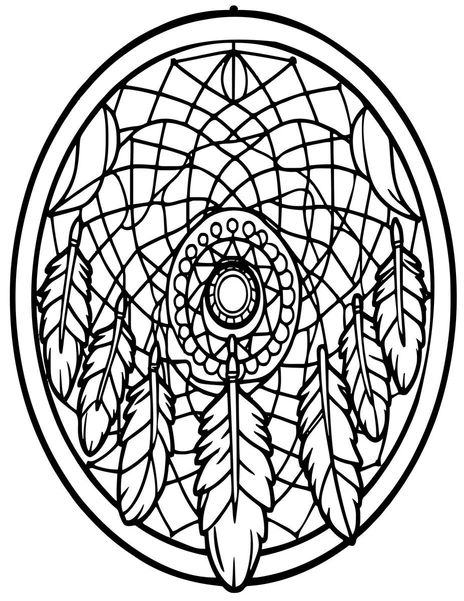 Dreamcatcher Mandala - free printable coloring page