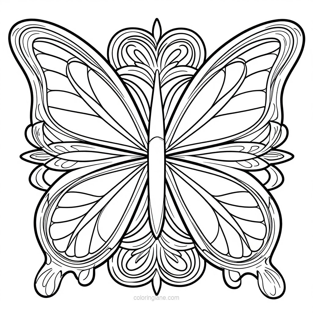 Butterfly Mandala - free printable coloring page