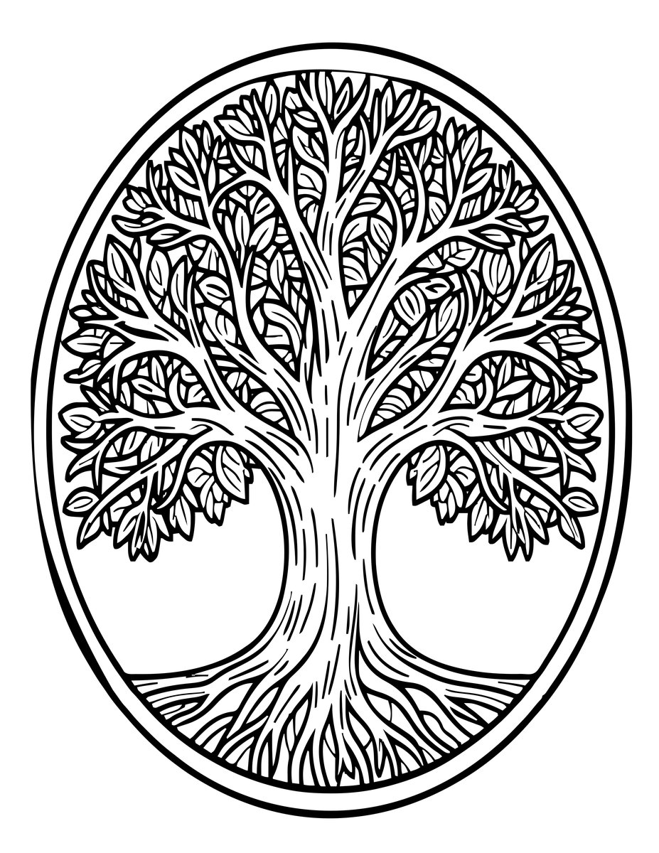 Tree of Life Mandala - free printable coloring page
