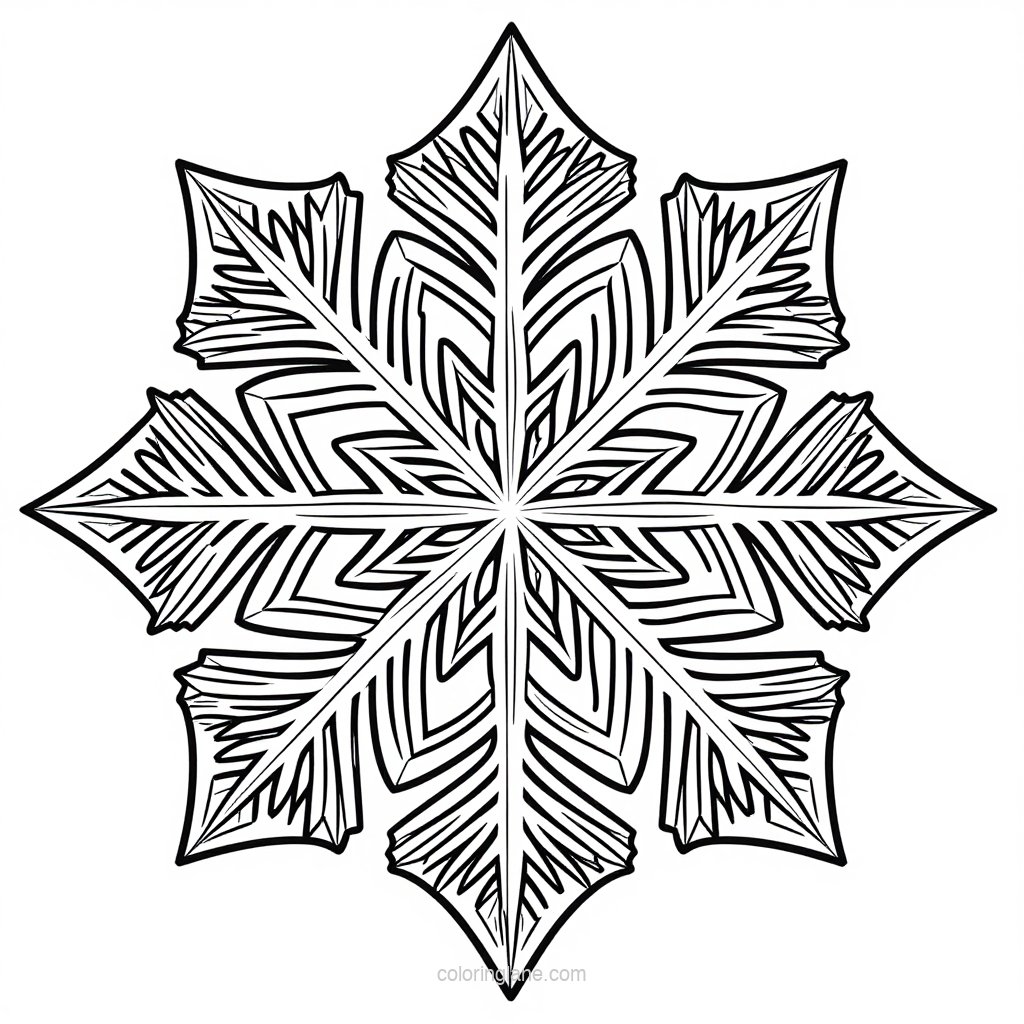 Snowflake Mandala - free printable coloring page
