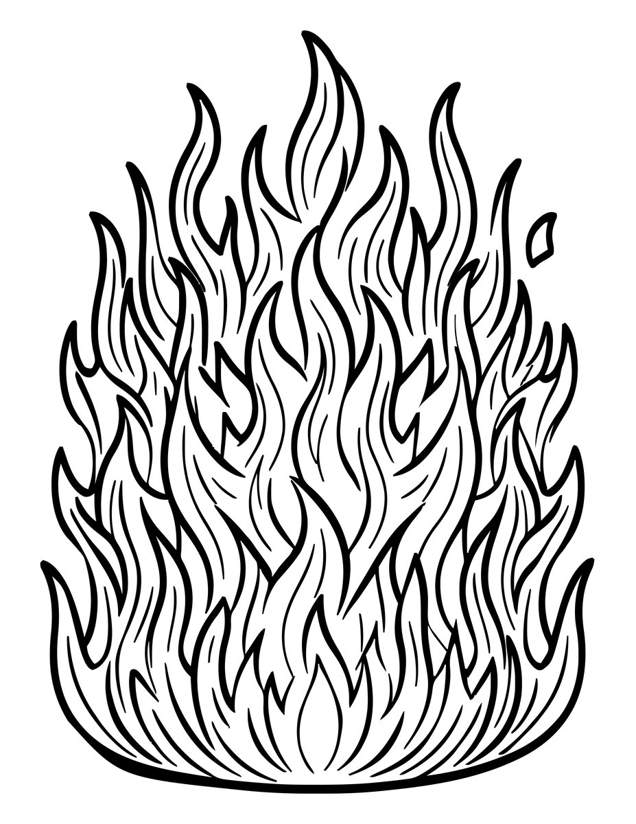 Fire Mandala - free printable coloring page
