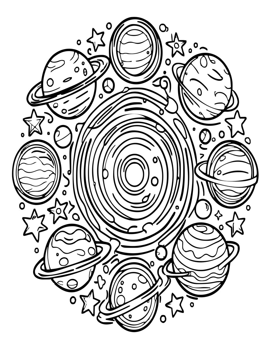 Cosmos Mandala - free printable coloring page