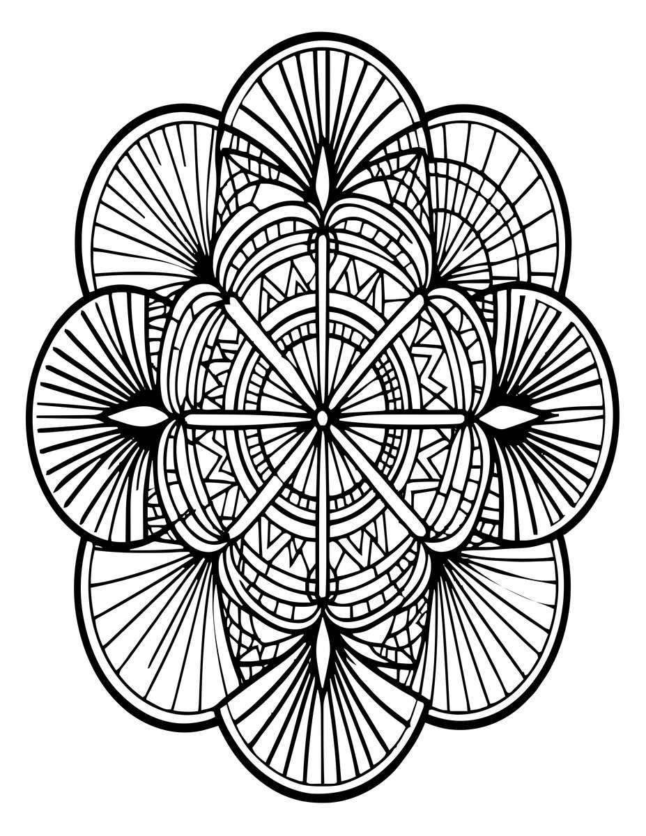 Art Deco Mandala - free printable coloring page