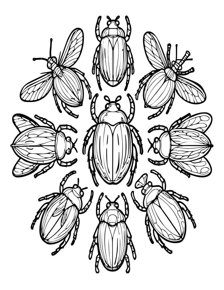 Insect Mandala - free printable coloring page