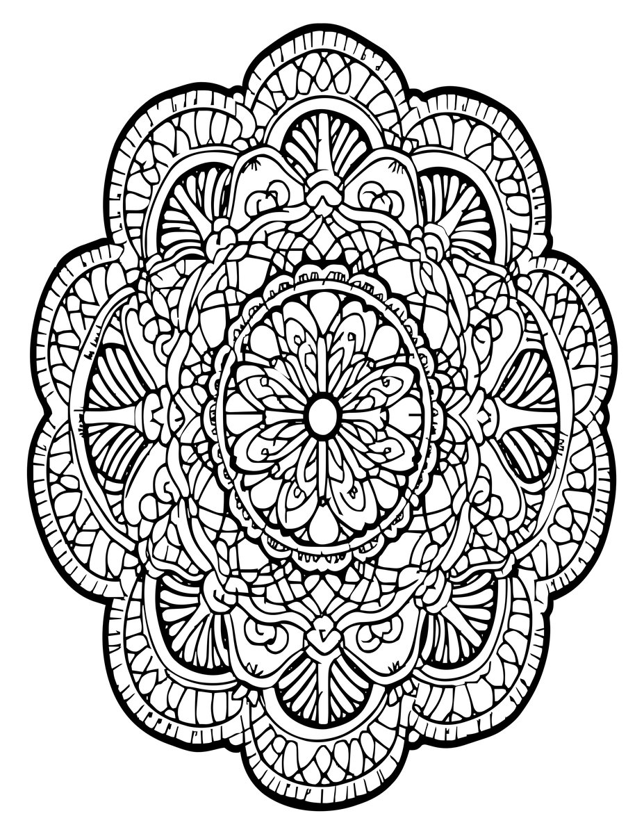 Lace Mandala - free printable coloring page